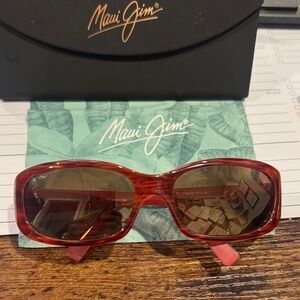 Maui Jim Red Tortoise Frame Sunglasses with Brown Lenses punch bowl